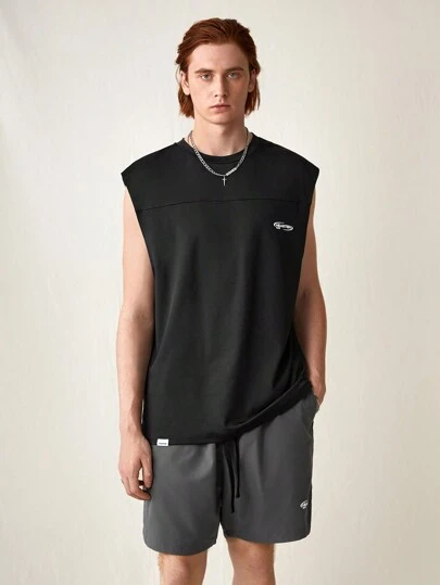 Manfinity VCAY Knitted Casual Tank Top & Shorts Two-Piece Set