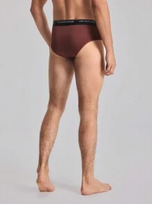 Men's Simple Letter Patterned Triangle Briefs, 3pcs/Set - Multicolor - View 2