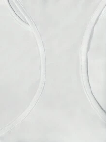 Conjunto de camiseta sin mangas de unicolor para uso diario simple para hombre - Blanco y Negro - Ver 4