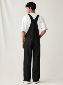 Manfinity Hypemode Salopette décontractée en denim noir pour hommes - Noir - Voir 2