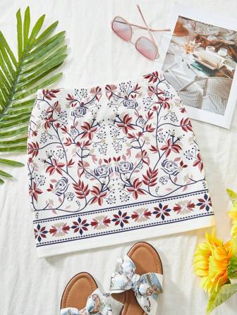 KARISMINA Automne et hiver, blanc, brodé, tricot à motifs, jupe femme taille haute pour les fêtes