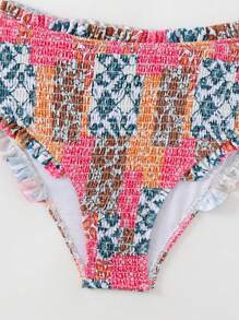 Swim Vcay Women's Summer Beach Ditsy Floral Frill Bandeau Bikini Set - Multicolor - View 6