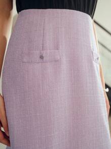 MOTF STUDIO 色塊露邊修身連衣裙 - 彩色 - 查看 3