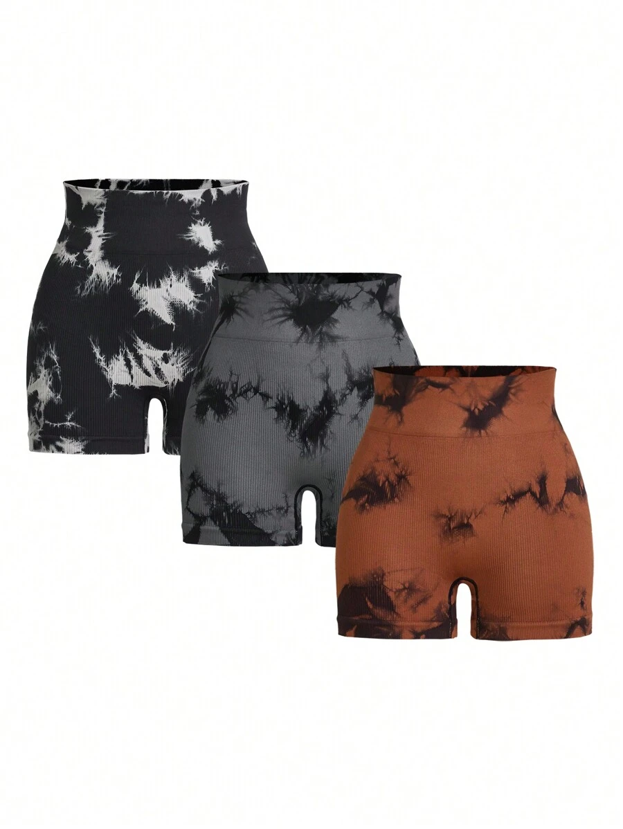 SHEIN Sport Studio Tie Dye Wideband Waist Sports Shorts