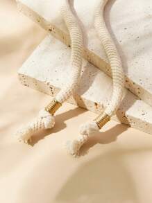 SHEIN VCAY 1 chiếc mũ dệt nơ 3D dễ thương cho nữ, thiết kế có họa tiết cơ bản, thích hợp cho kỳ nghỉ, dã ngoại, bãi biển, thường ngày, đi học - Màu be - Xem 8