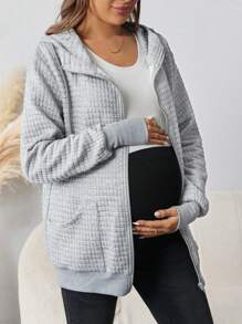 SHEIN Zwangerschaps herfst/winter casual losse afneembare jas voor moeder en baby