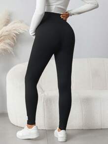 SHEIN Leggings de maternidad casuales con cintura elástica ajustable