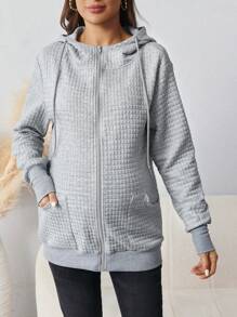 SHEIN Zwangerschaps herfst/winter casual losse afneembare jas voor moeder en baby