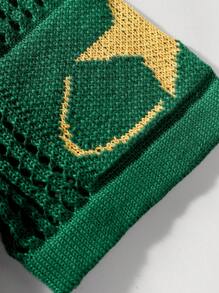 Manfinity Campus Court 男士数字图案圆领针织上衣 针织衫 回到学校、钩针编织、色块、热带、有趣、朋友、字母