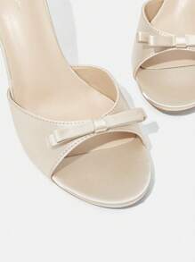 CUCCOO CHICEST Women's Elegant Mules With Round Toe, Thin Heels And Bow Knot, High-Heeled Sandals Vacation Shoes Summer Elegant Sandals Spring Shoes Spring Break Easter