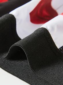 Sous-vêtements de coupe carrée pour homme imprimés à motifs lèvres et nœuds papillon bloc de couleurs (2 pièces dans un pack)