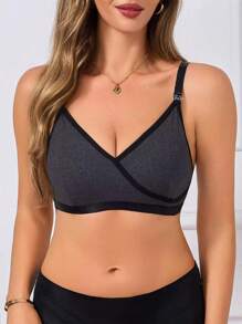 Moonlight & Mama Maternity Front-Closed Nursing Bra Wireless, Single Unit