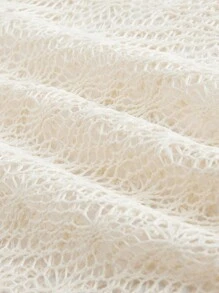 ROMWE Hippie Knitted Hollow-Out Jacquard Bohemian Holiday Top - White - View 7