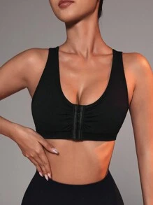 Easithlete Seamless High Elasticity Women's Sports Bra - Black - View 4