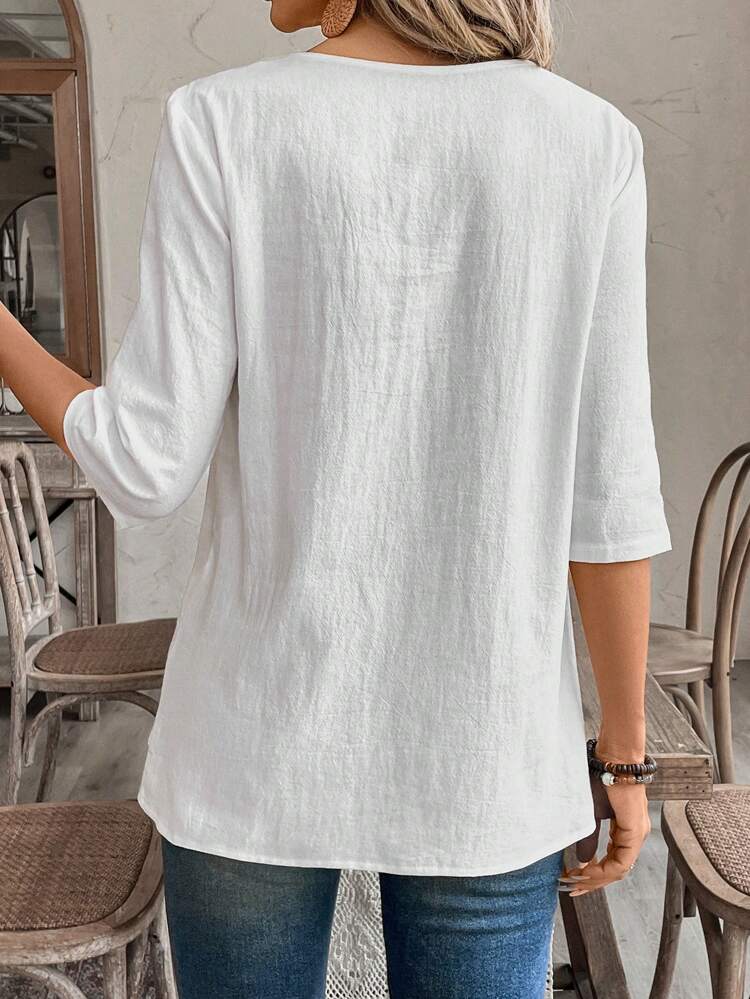 Fall Women ClothesCrew Neck Long Sleeve Floral All-Over Print Casual Top