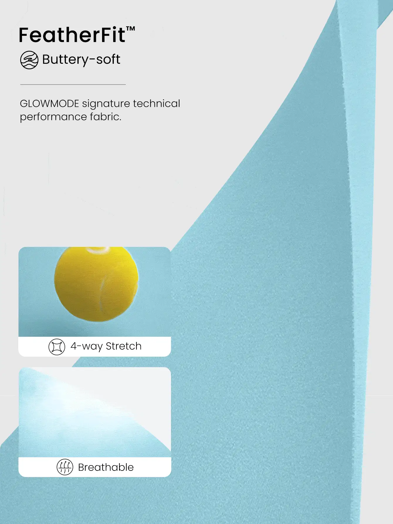 GLOWMODE 24" FeatherFit™ Super High Rise Belly Support Maternity Leggings High-Stretchy - Aqua Blue - View 6