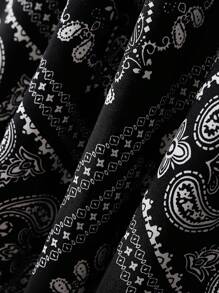 Plus Size Allover Print Elastic Waist Skirt