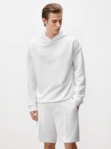 Manfinity VCAY Men's Knitted Casual Sweatsuit Set, For Fall Winter - White - View 6