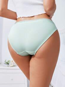 SHEIN 女性實色簡約日常三角褲，配有蝴蝶結裝飾 - 彩色 - 查看 2