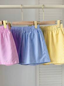 Comfortcana Multicolor Striped Woven Women's Shorts Set - Multicolor - View 5