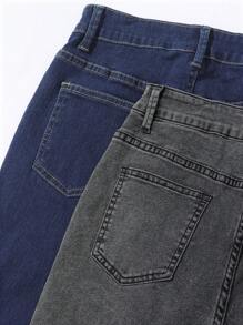 Quần jean denim bạc màu mang tinh thần trường học dành cho nữ tuổi teen (Nhiều chiếc) - Nhiều màu - Xem 4