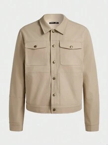 Manfinity Homme Men's Solid Color Simple Daily Jacket