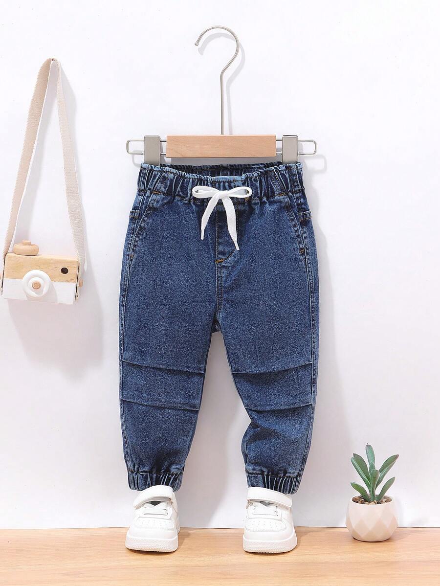 Jean bébé garçon avec taille élastique et ceinture corde noir | GEMO