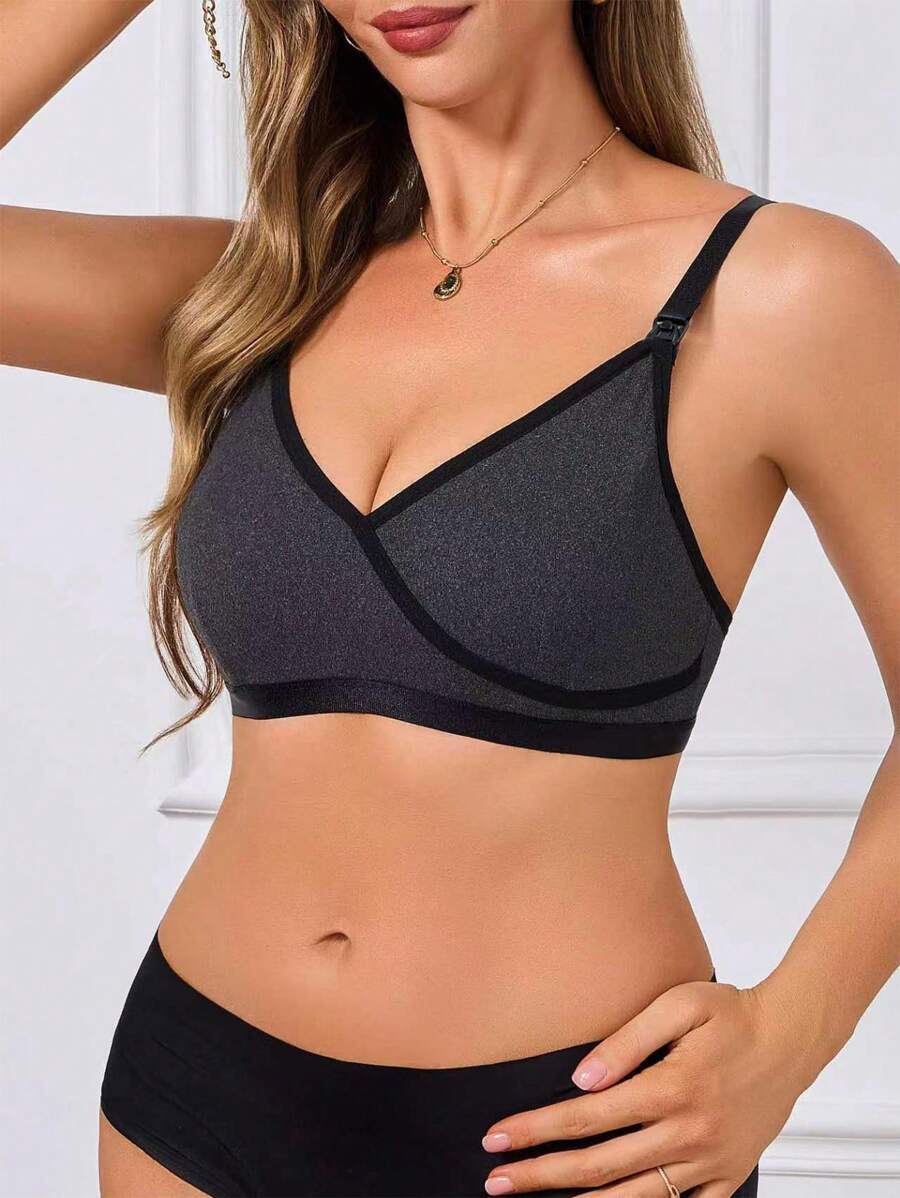 Moonlight & Mama Maternity Front-Closed Nursing Bra Wireless, Single Unit