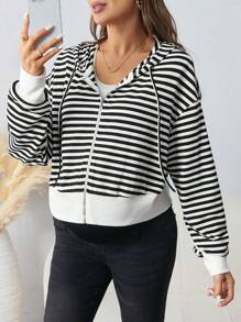 SHEIN Maternity Fall/Winter Sports Top - Black and White - View 5