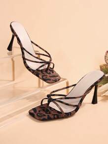 French Style Breeze Slide Sandals, Women's Shoes, New Square Toe Thick Heel Sandals Suitable For Summer Dresses