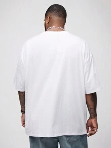 Manfinity VCAY Camiseta holgada de punto para hombre con patrón de rosa tejido en tamaño grande, ideal para llevar en verano y para el día a día