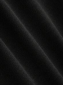 SHEIN Clasi Plus Size Women's Solid Color Simple Daily Long Sleeve Jacket - Black - View 6