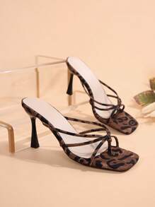 French Style Breeze Slide Sandals, Women's Shoes, New Square Toe Thick Heel Sandals Suitable For Summer Dresses