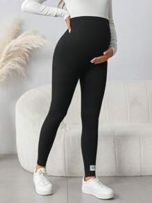 SHEIN Leggings de maternidad casuales con cintura elástica ajustable