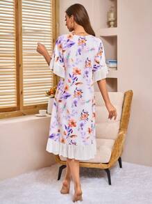 花卉印花女式睡衣裙（加大尺寸）