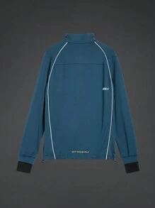 Gym Rark Boyfriend Style Men's Simple Daily Long Sleeve Sports Jacket Sports Jacket - Blue - View 2