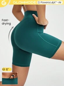 GLOWMODE 6" Powersculpt™-Air Butt-Lifting Seam Drawstring Biker Shorts High Impact Running Training Tennis Quick Dry Moisture Wicking Cool Feeling