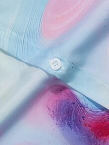 Men Tie Dye Short Sleeve Shirt Without Tee - Multicolor - View 5