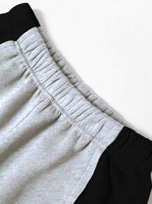 SHEIN 女性色塊簡約日常休閒褲 - 淺灰色 - 查看 7