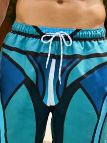 Surfspeed Men's Vacation Geometric Printed Drawstring Wide-Leg Beach Shorts - Multicolor - View 7