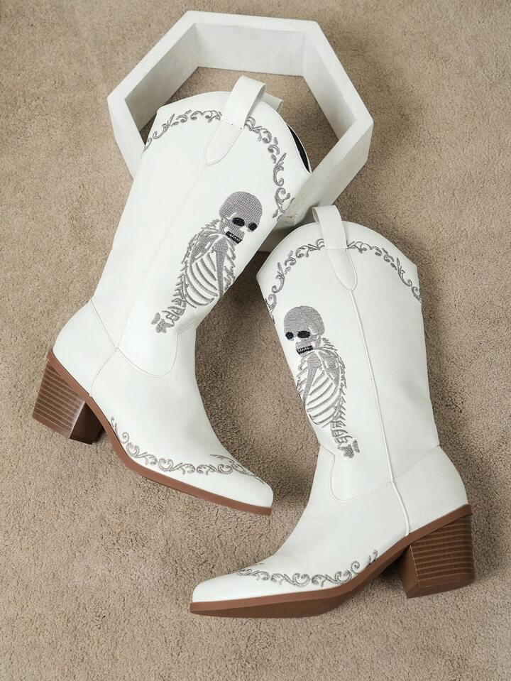 Our Goth New Cross-Border Four-Season High Boots Women's Skull