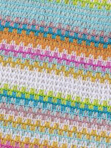 SHEIN 年轻女孩夏季彩虹编织吊带背心，适合日常穿着、节日和假期 - 彩色 - 查看 5