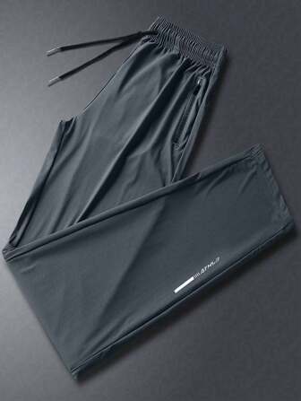 Men's Stylish Drawstring Waist 3/4 Pants With Slanted Pockets, Fall