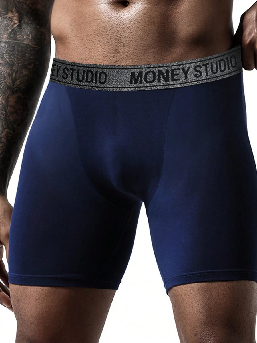 Men's Letter Jacquard Contrasting Colors Athletic Underwear