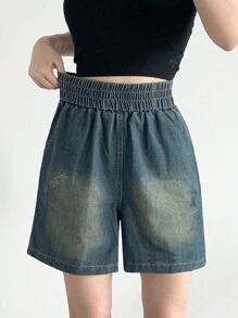 2025 Summer Casual & Versatile Solid Color Gyaru Fashion Denim Set