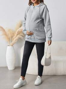 SHEIN Zwangerschaps herfst/winter casual losse afneembare jas voor moeder en baby