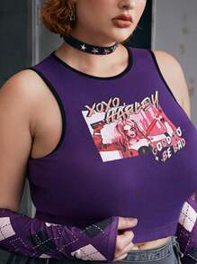 Harley Quinn X SHEIN Plus Size Tank top & Camis - Purple - View 4