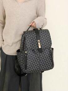 Élégant sac à dos en PU vintage à motif floral pour femmes, grande capacité, décontracté et adapté pour le travail, les rendez-vous, l'école et les voyages. Cadeau parfait pour les fêtes et les réunions