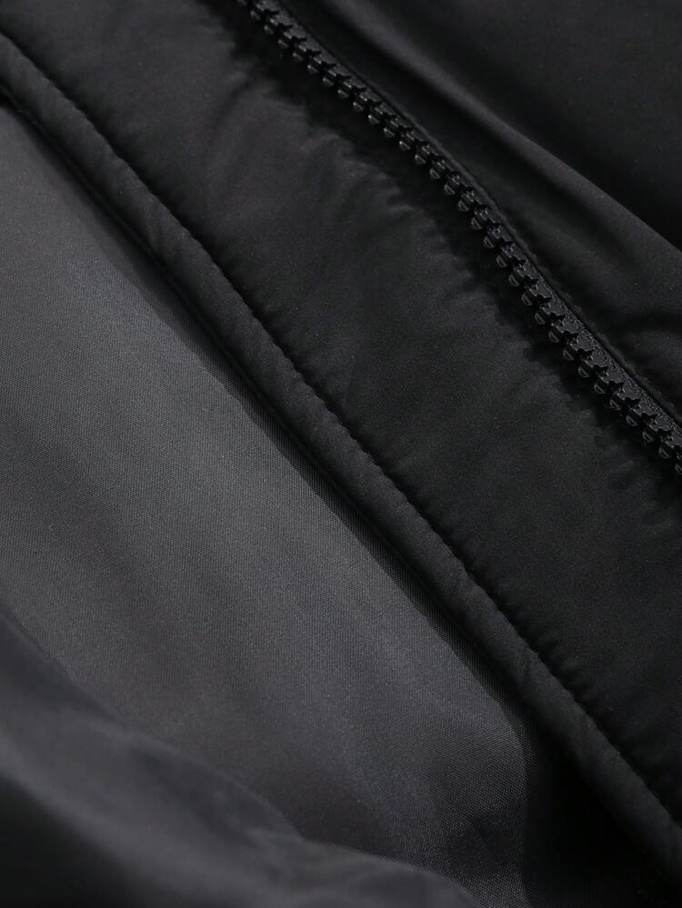 Women's Solid Color Stand Collar Long Warm Padded Coat, Winter Outwear