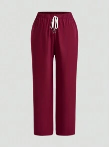 TaskEZ Set aus einfarbigem Kurz-Arm Oberteil und Hose für Damen in Große Größen, praktische Arbeitskleidung